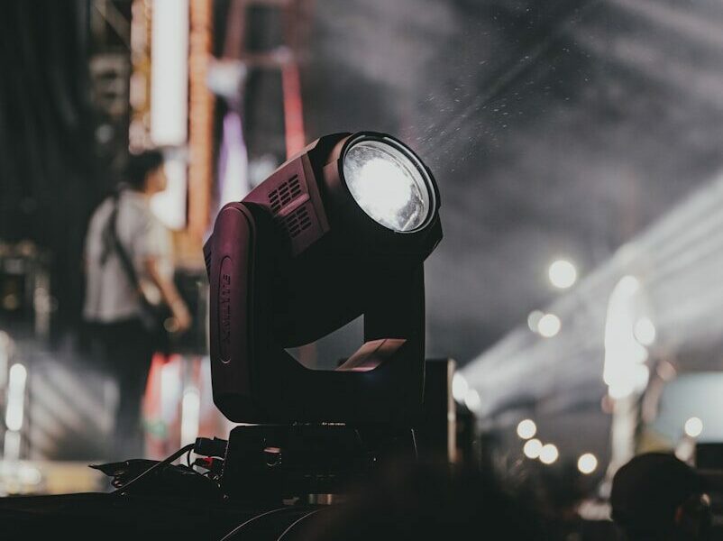 a photo of a spot light on a stage